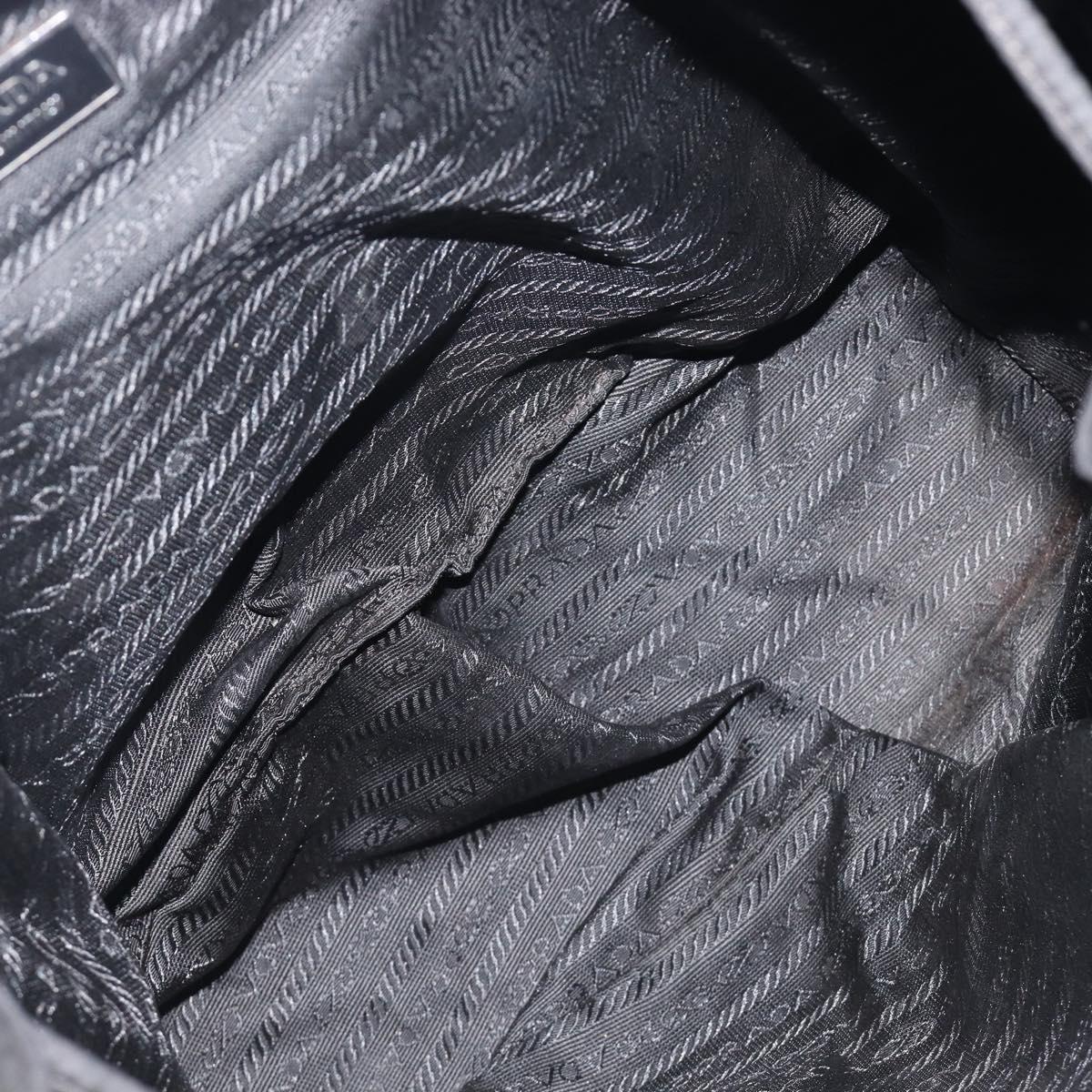 PRADA Backpack Nylon Black Silver Auth 204710