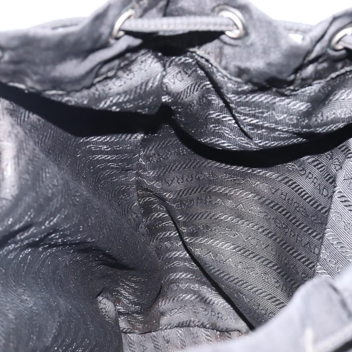 PRADA Backpack Nylon Black Silver Auth 204710