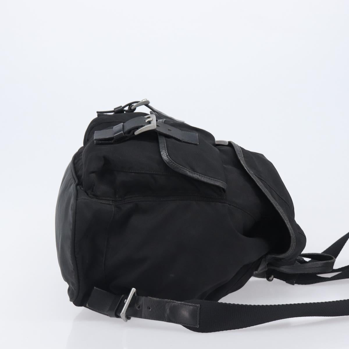 PRADA Backpack Nylon Black Silver Auth 204710