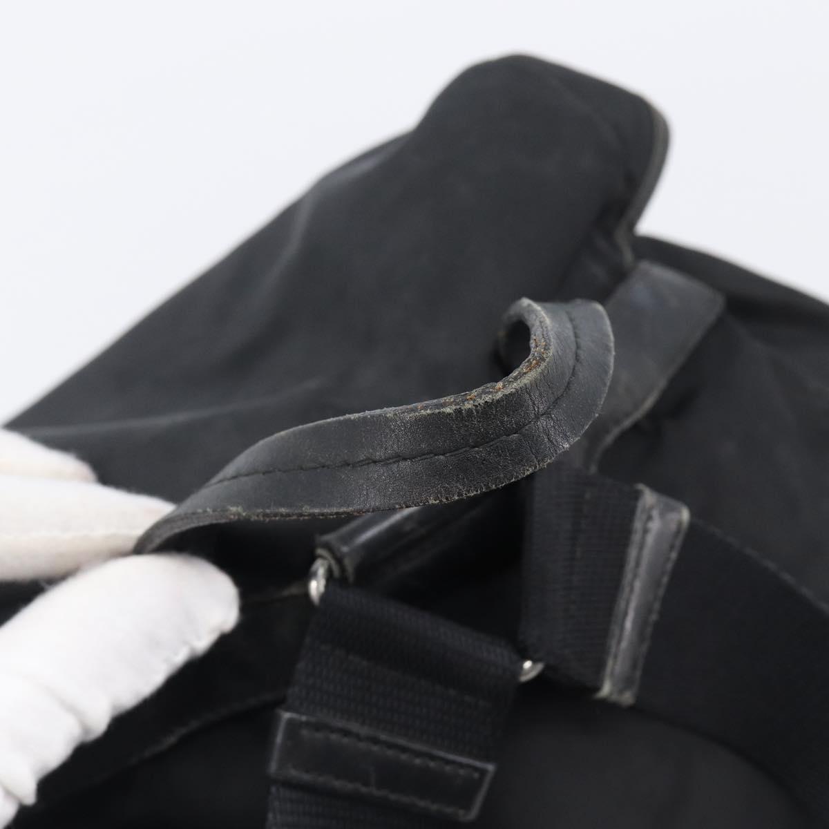 PRADA Backpack Nylon Black Silver Auth 204710