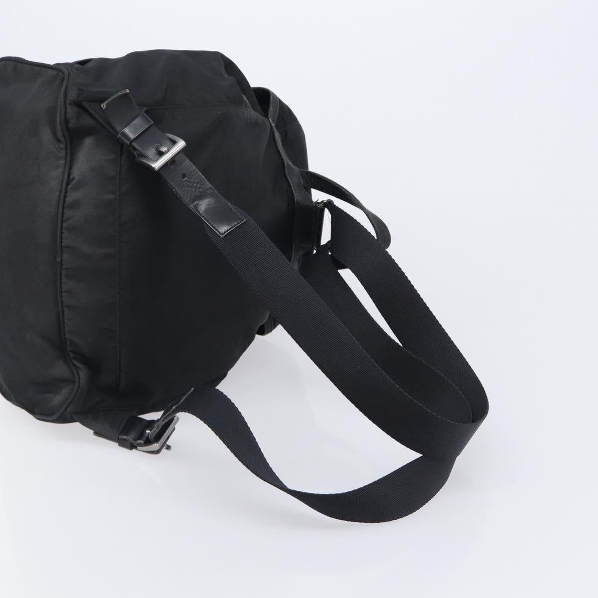 PRADA Backpack Nylon Black Silver Auth 204710