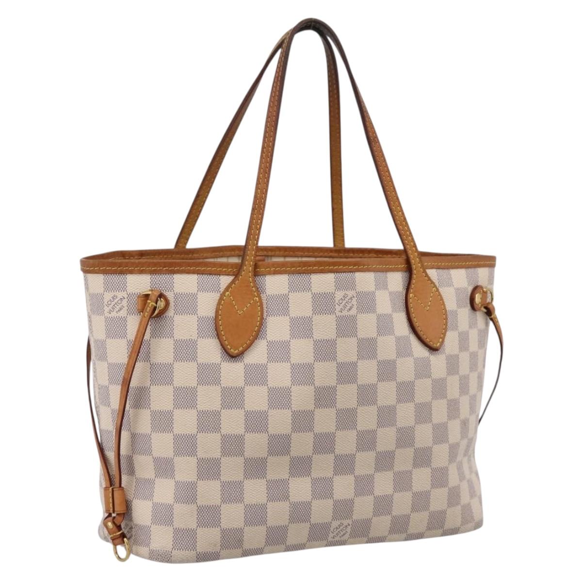 LOUIS VUITTON Damier Azur Neverfull PM Tote Bag N41362 LV Auth 204721