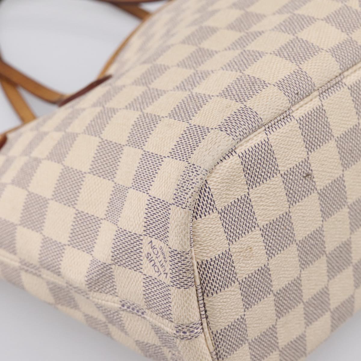 LOUIS VUITTON Damier Azur Neverfull PM Tote Bag N41362 LV Auth 204721