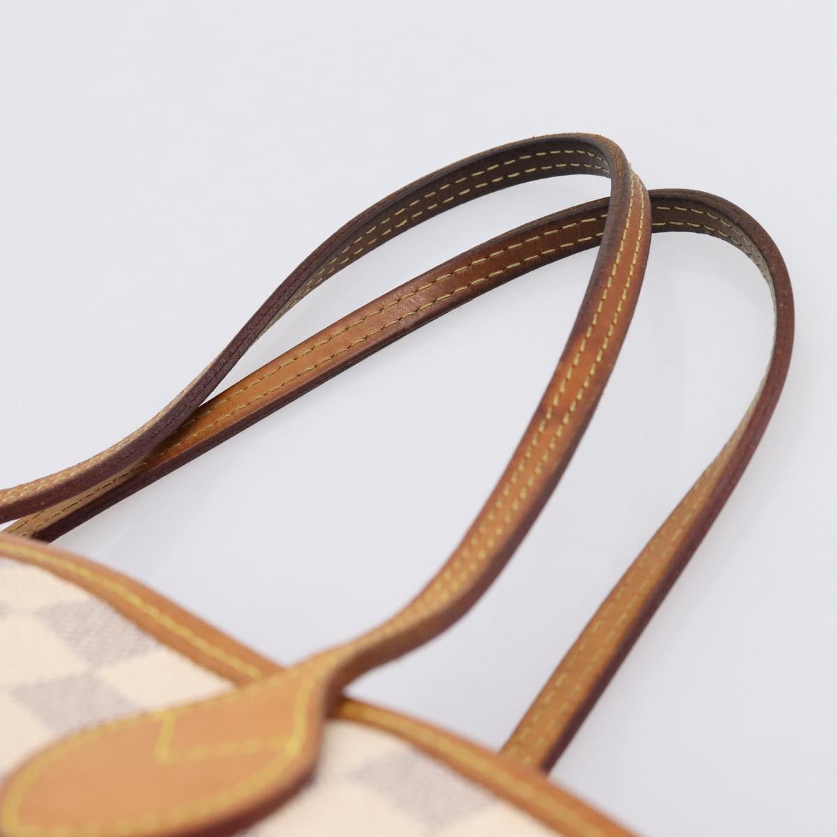 LOUIS VUITTON Damier Azur Neverfull PM Tote Bag N41362 LV Auth 204721