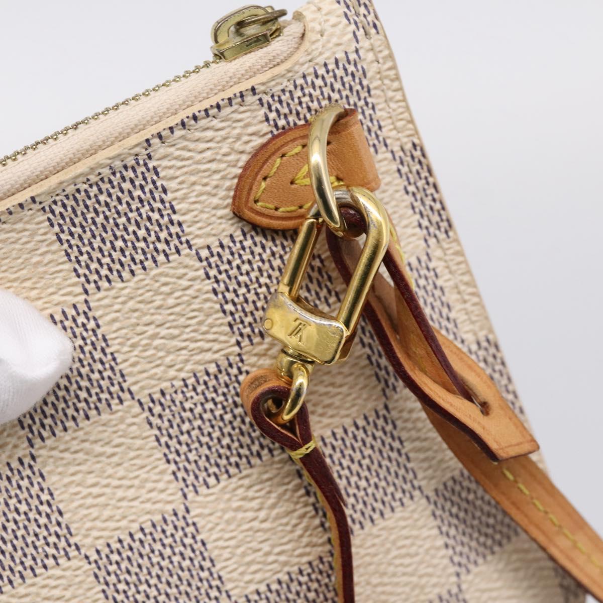 LOUIS VUITTON Damier Azur Neverfull PM Pouch Accessory Pouch LV Auth 204722