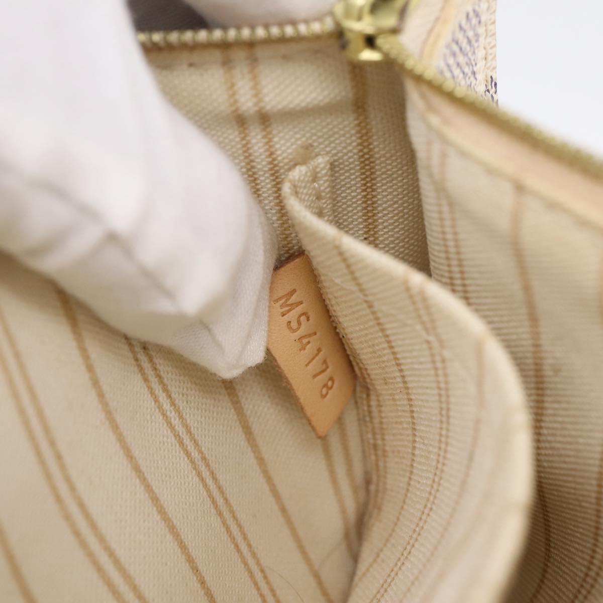 LOUIS VUITTON Damier Azur Neverfull PM Pouch Accessory Pouch LV Auth 204722