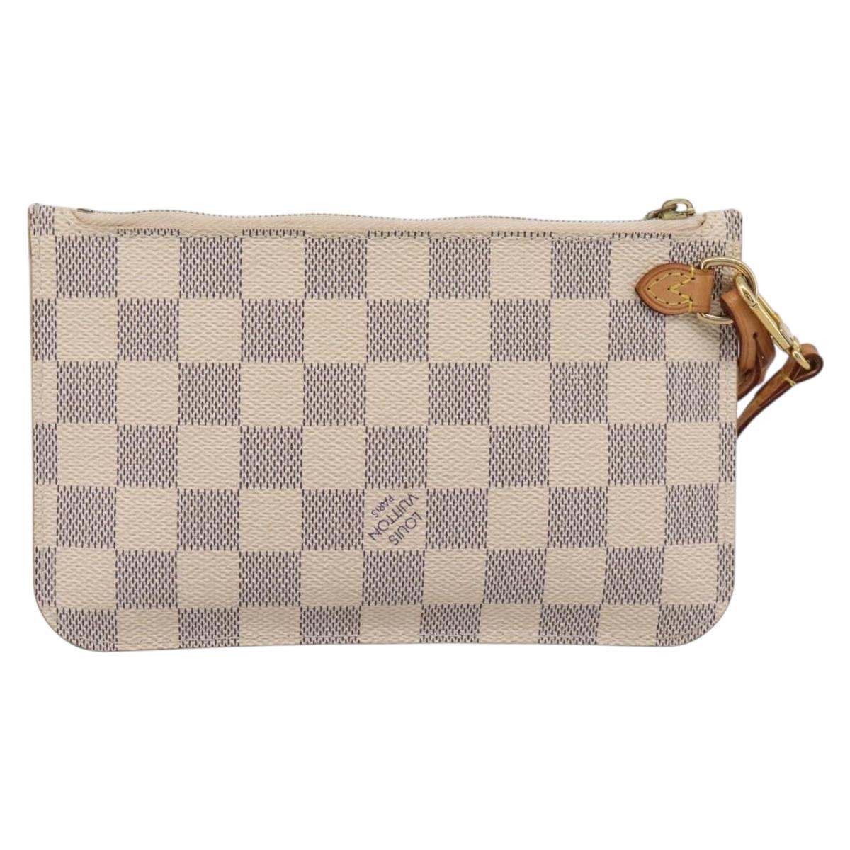 LOUIS VUITTON Damier Azur Neverfull PM Pouch Accessory Pouch LV Auth 204722
