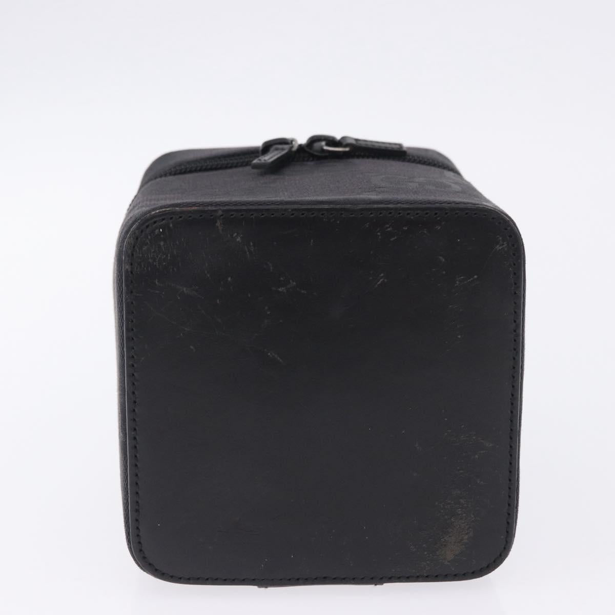 GUCCI GG Canvas Vanity Hand Bag Black Silver 039 1052 Auth 204726