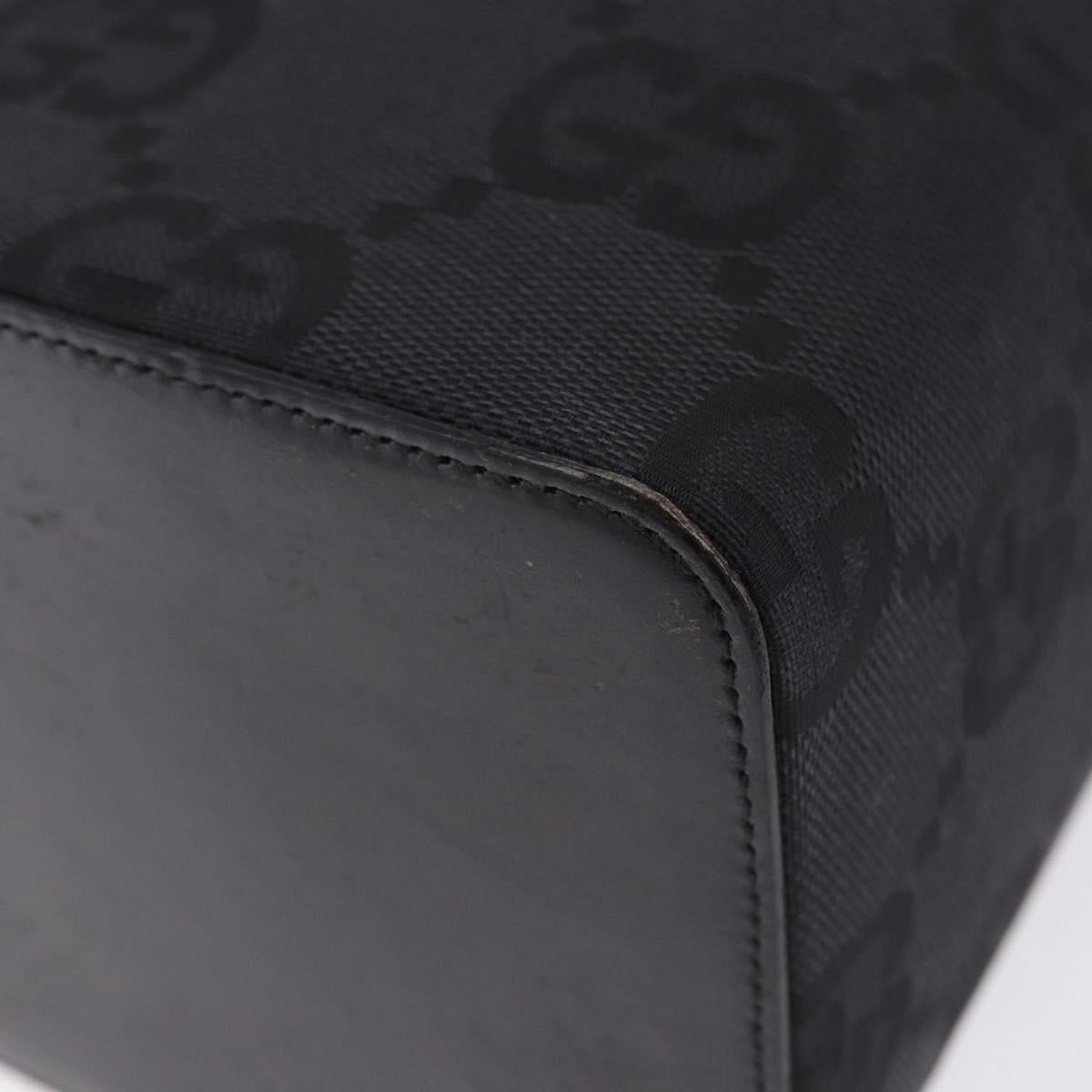 GUCCI GG Canvas Vanity Hand Bag Black Silver 039 1052 Auth 204726