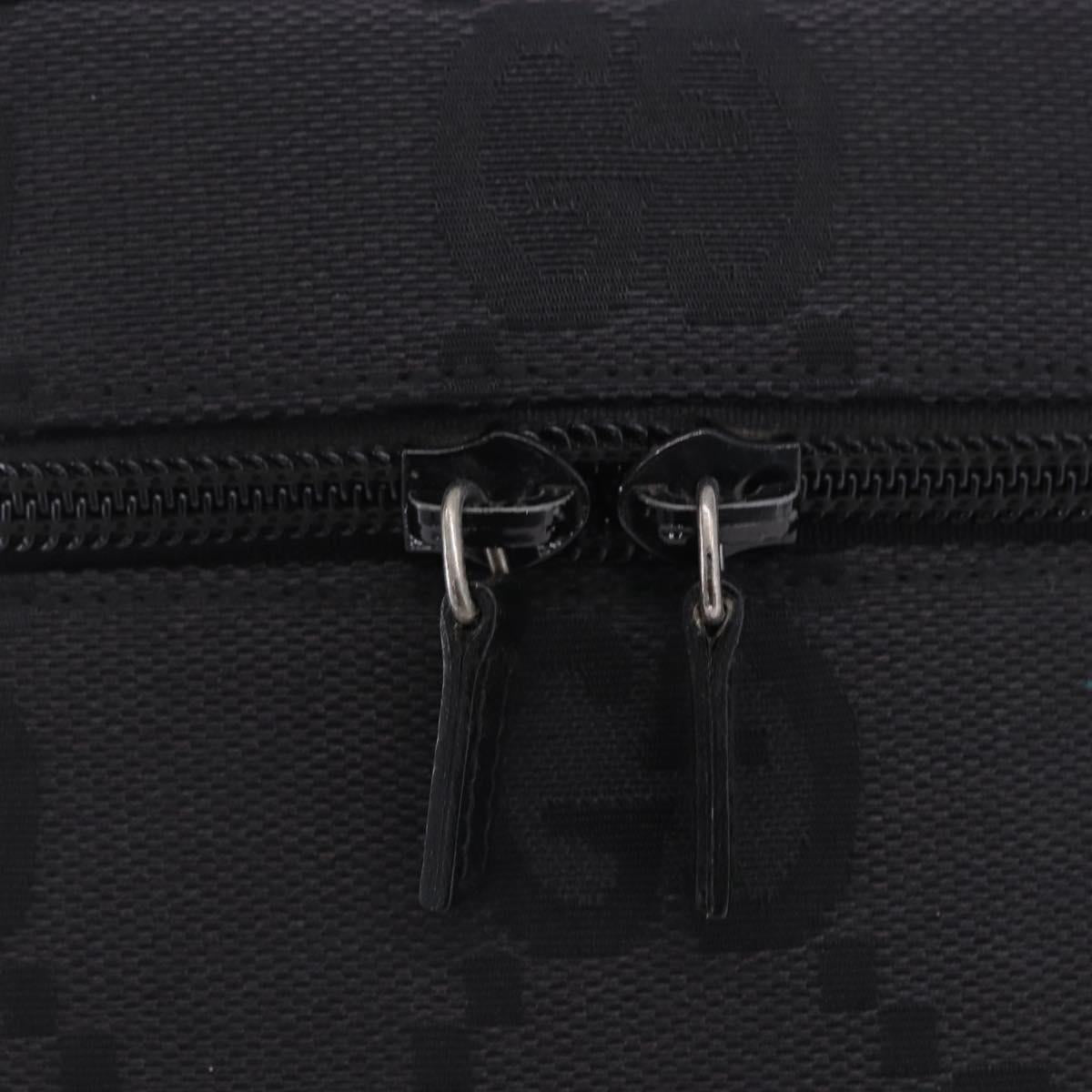 GUCCI GG Canvas Vanity Hand Bag Black Silver 039 1052 Auth 204726