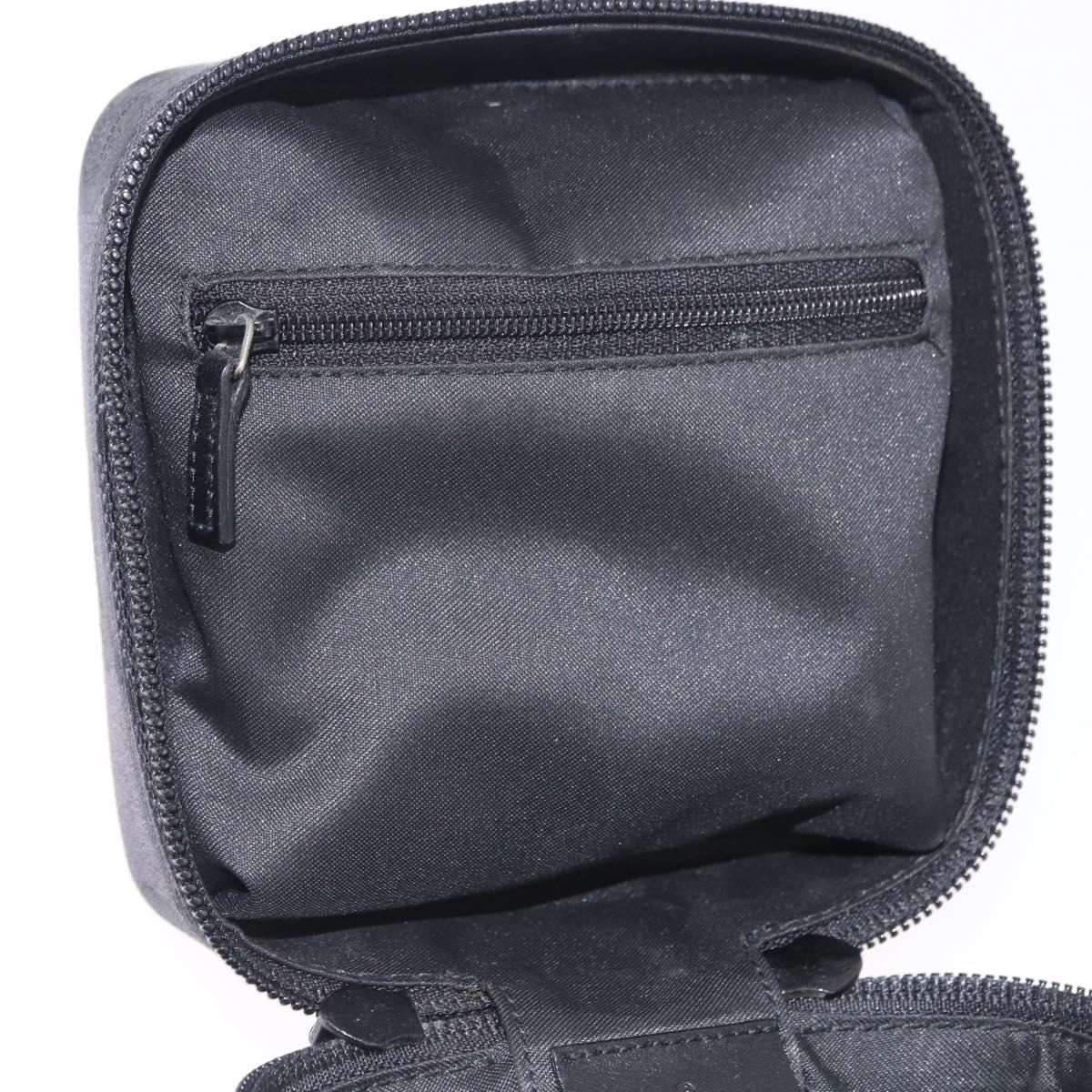 GUCCI GG Canvas Vanity Hand Bag Black Silver 039 1052 Auth 204726