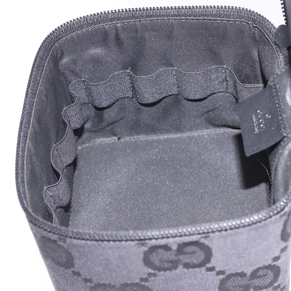 GUCCI GG Canvas Vanity Hand Bag Black Silver 039 1052 Auth 204726
