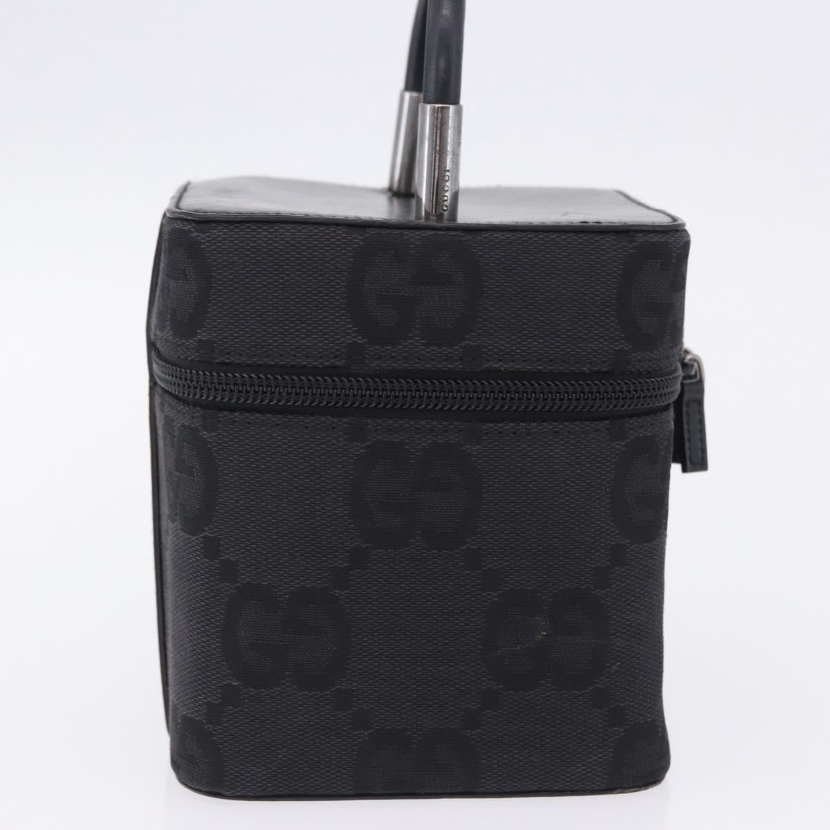 GUCCI GG Canvas Vanity Hand Bag Black Silver 039 1052 Auth 204726