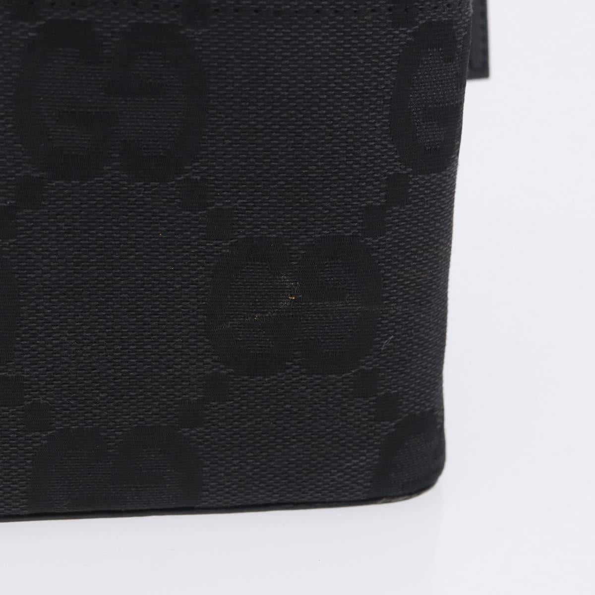 GUCCI GG Canvas Vanity Hand Bag Black Silver 039 1052 Auth 204726