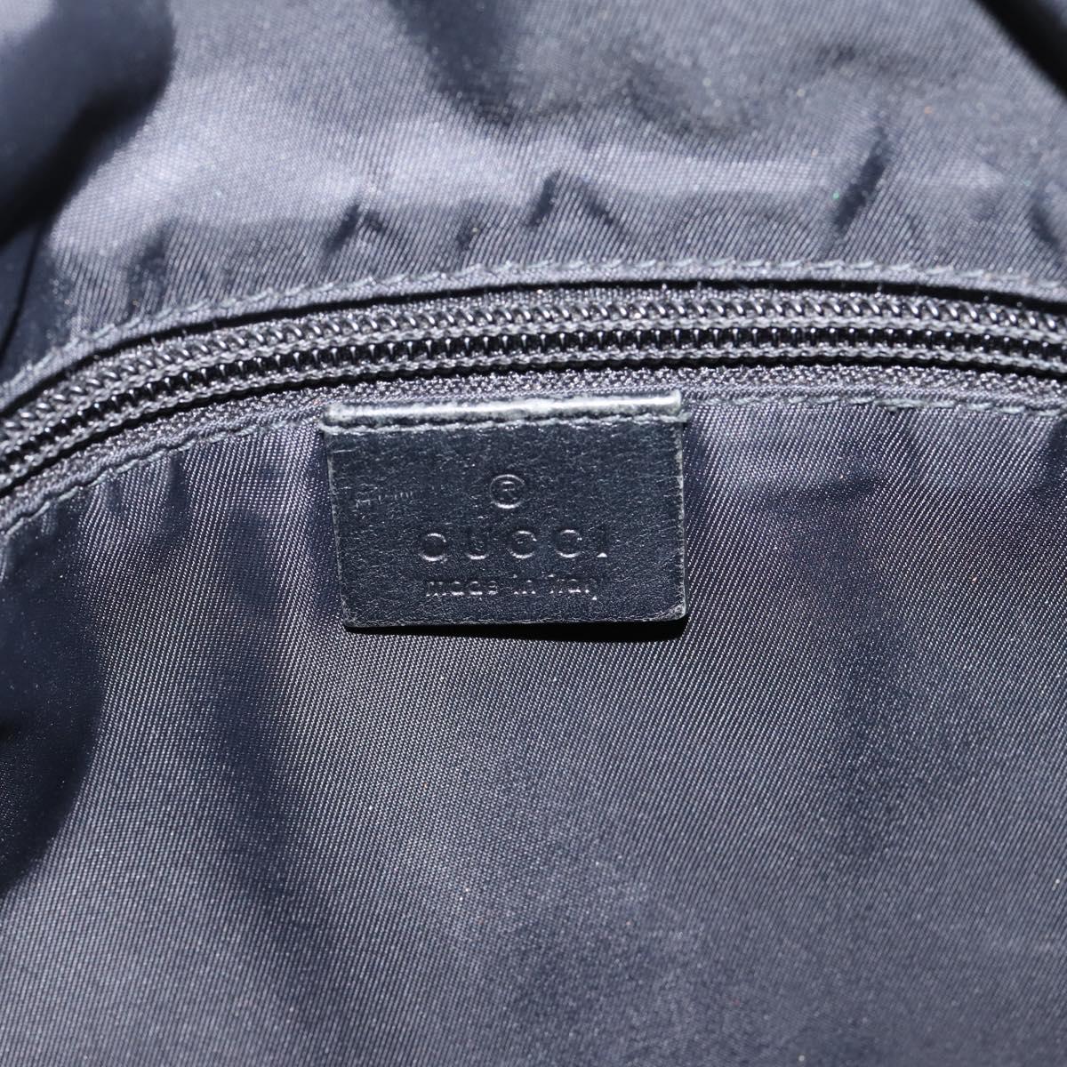 GUCCI Web Sherry Line Shoulder Bag Canvas Black Silver 387111 Auth 204729A