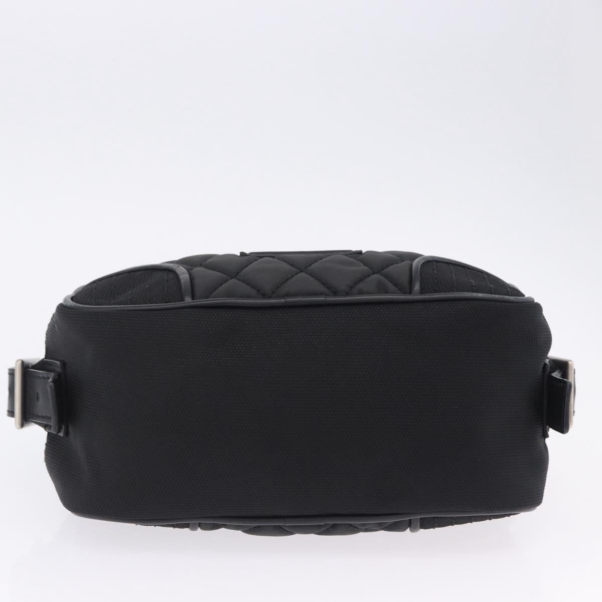CHANEL Sports Line Matelasse Shoulder Bag Canvas Black Silver CC Auth 204730V