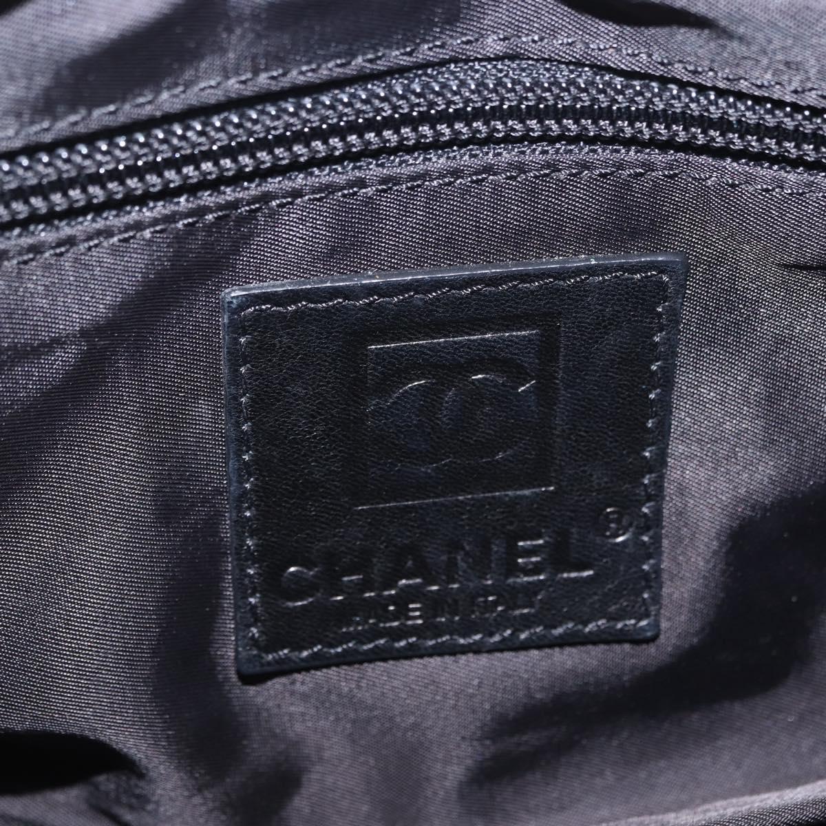 CHANEL Sports Line Matelasse Shoulder Bag Canvas Black Silver CC Auth 204730V