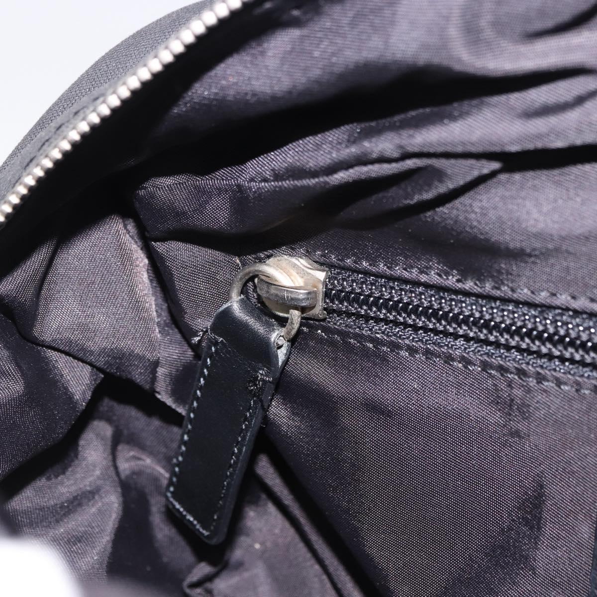 CHANEL Sports Line Matelasse Shoulder Bag Canvas Black Silver CC Auth 204730V