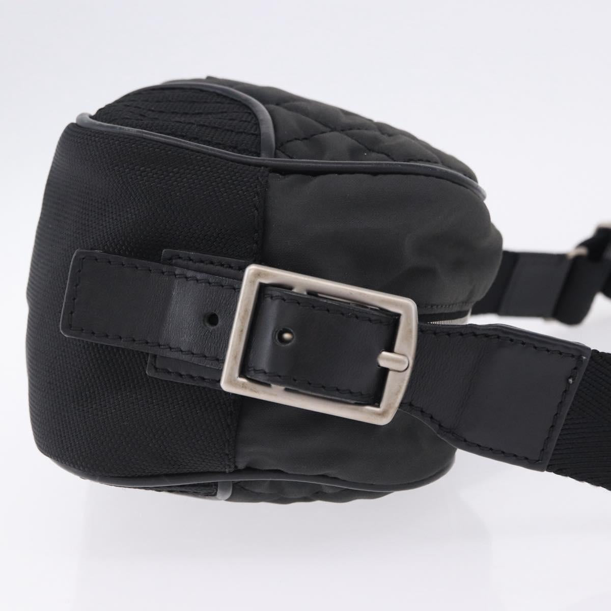 CHANEL Sports Line Matelasse Shoulder Bag Canvas Black Silver CC Auth 204730V
