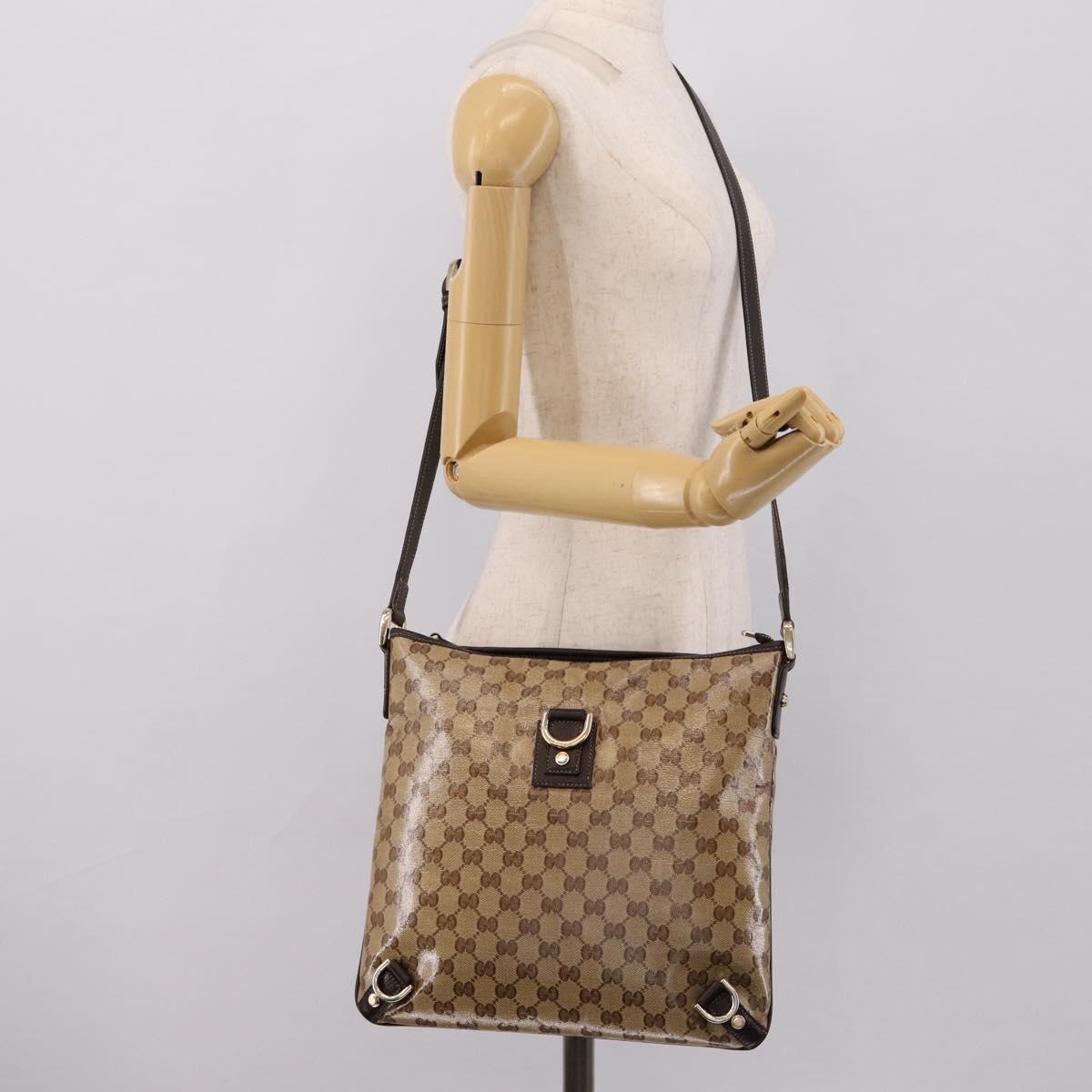 GUCCI GG Crystal Abbey Shoulder Bag Coated Canvas Outlet 268642 Auth 204734V