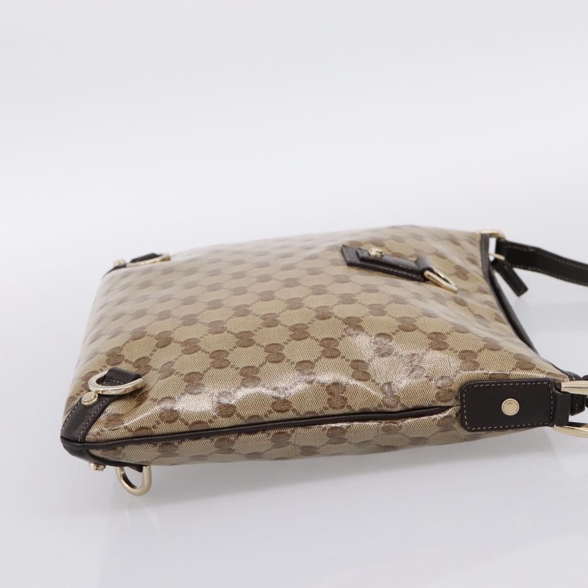GUCCI GG Crystal Abbey Shoulder Bag Coated Canvas Outlet 268642 Auth 204734V