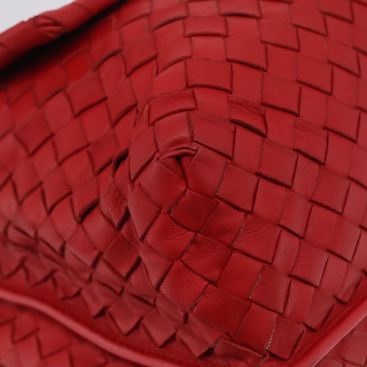 BOTTEGA VENETA INTRECCIATO Shoulder Bag Leather Red Auth 204736A