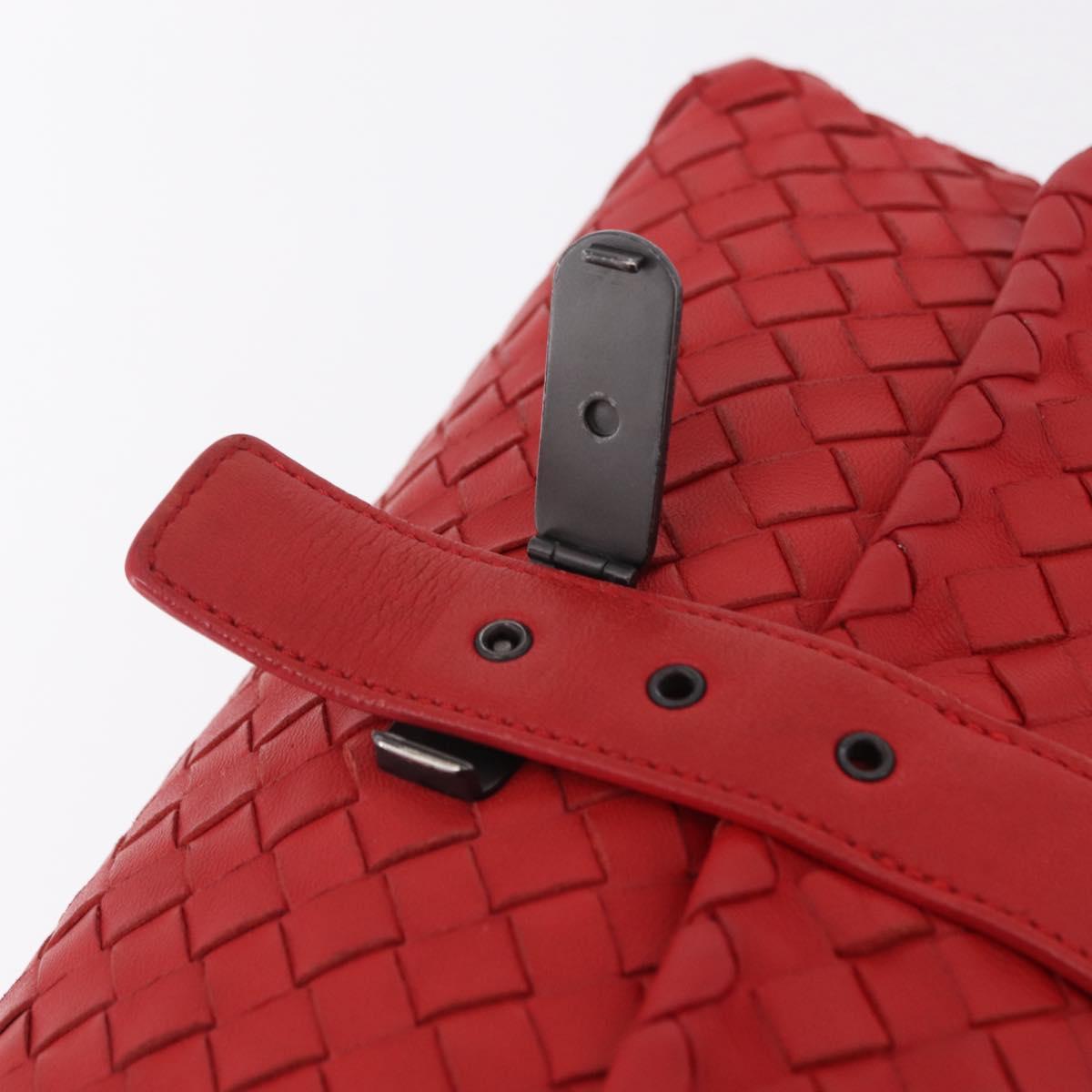 BOTTEGA VENETA INTRECCIATO Shoulder Bag Leather Red Auth 204736A