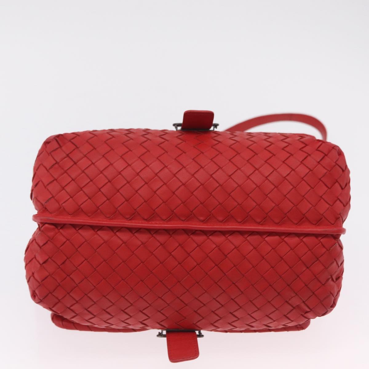 BOTTEGA VENETA INTRECCIATO Shoulder Bag Leather Red Auth 204736A
