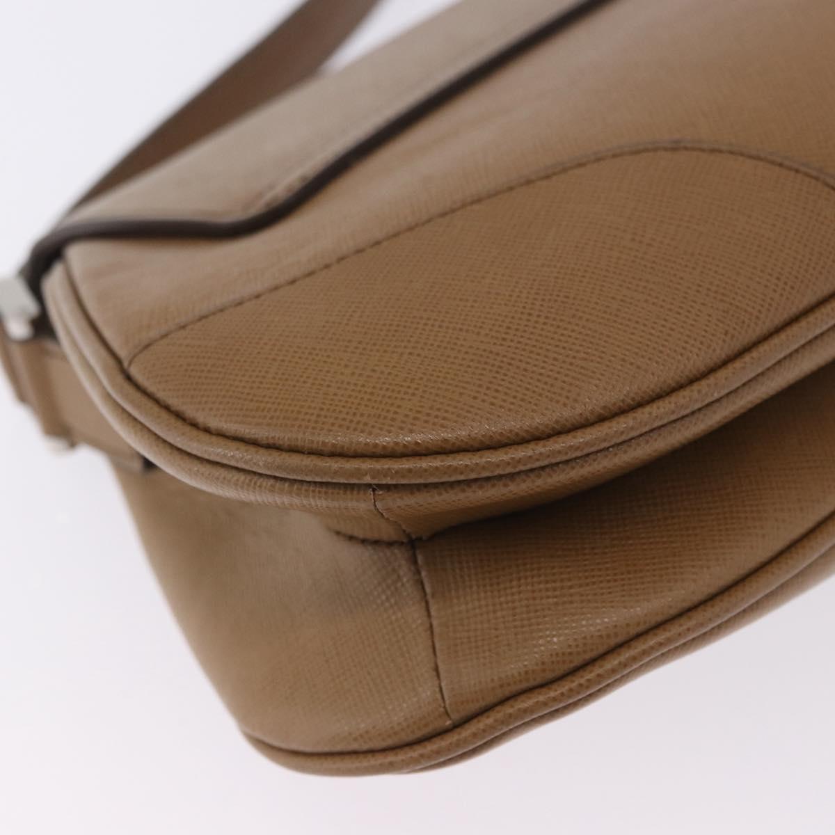 BURBERRY Shoulder Bag Leather Brown Silver Auth 204741A