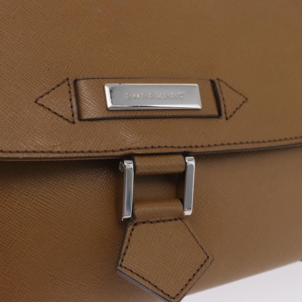 BURBERRY Shoulder Bag Leather Brown Silver Auth 204741A