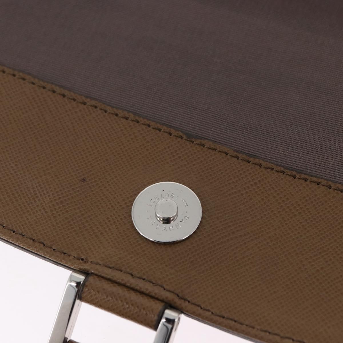 BURBERRY Shoulder Bag Leather Brown Silver Auth 204741A