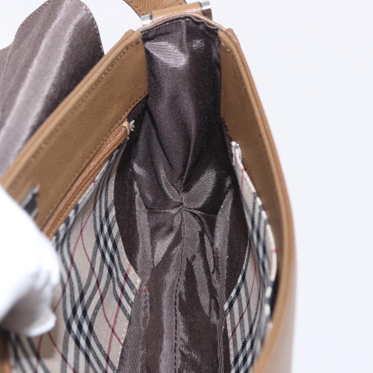 BURBERRY Shoulder Bag Leather Brown Silver Auth 204741A