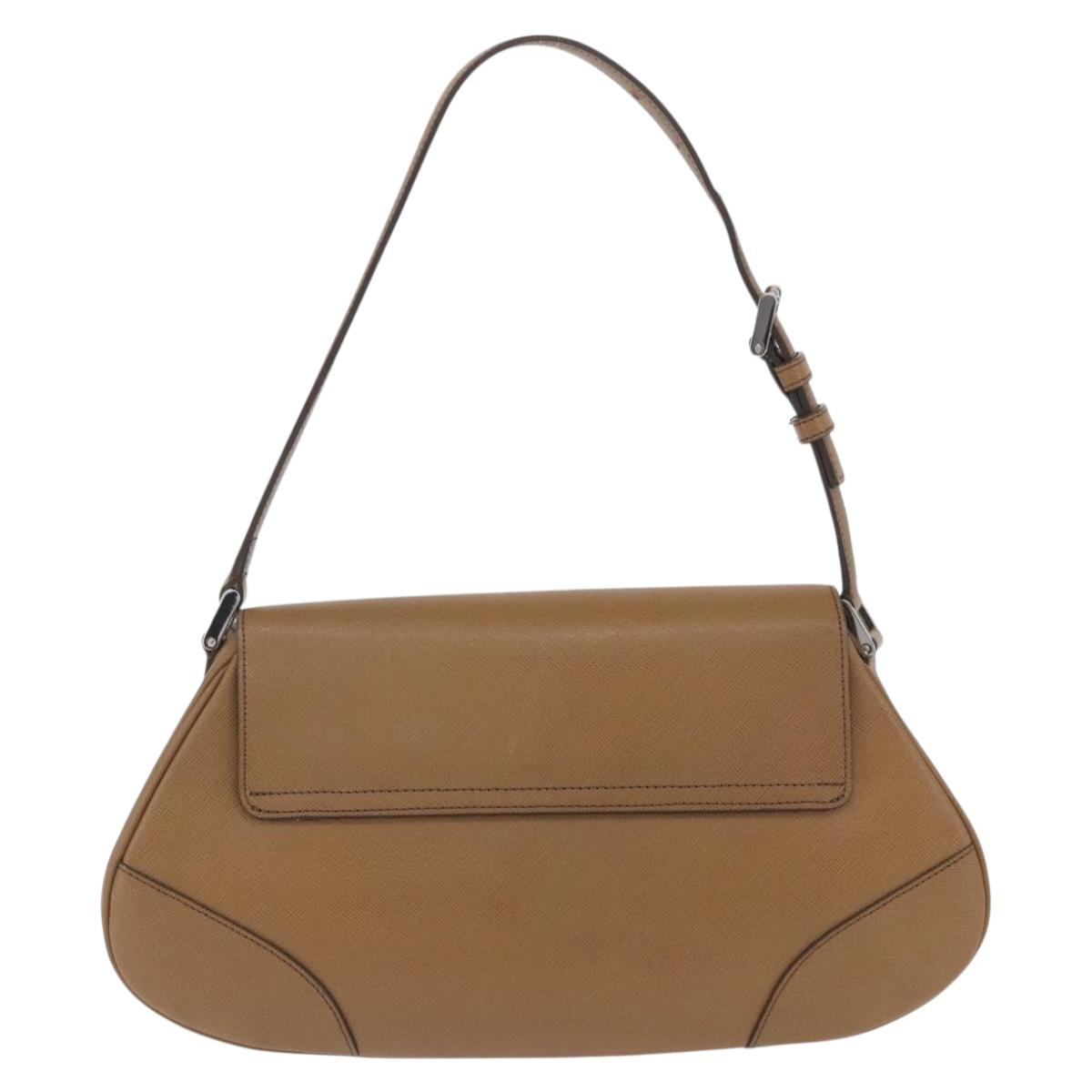 BURBERRY Shoulder Bag Leather Brown Silver Auth 204741A