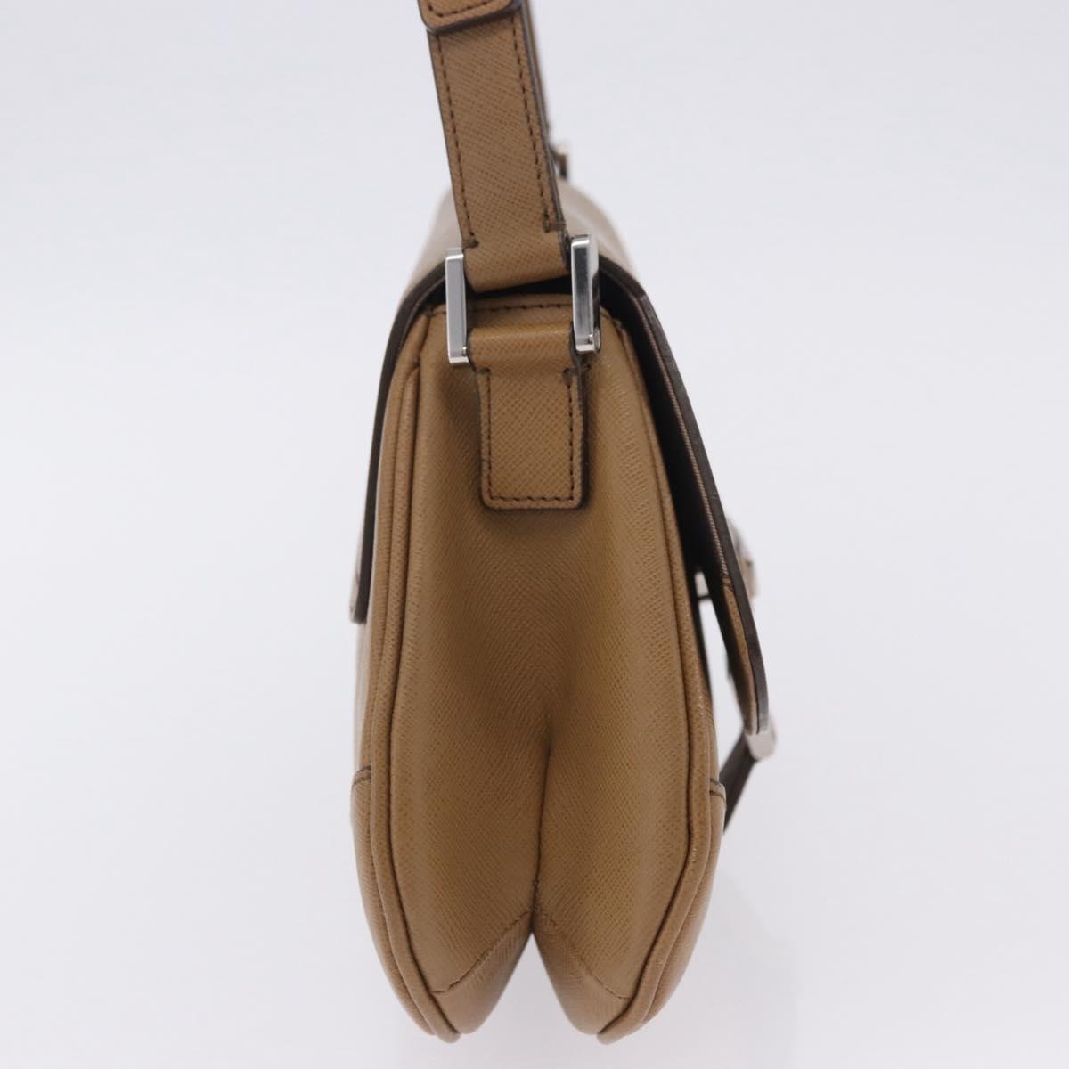 BURBERRY Shoulder Bag Leather Brown Silver Auth 204741A