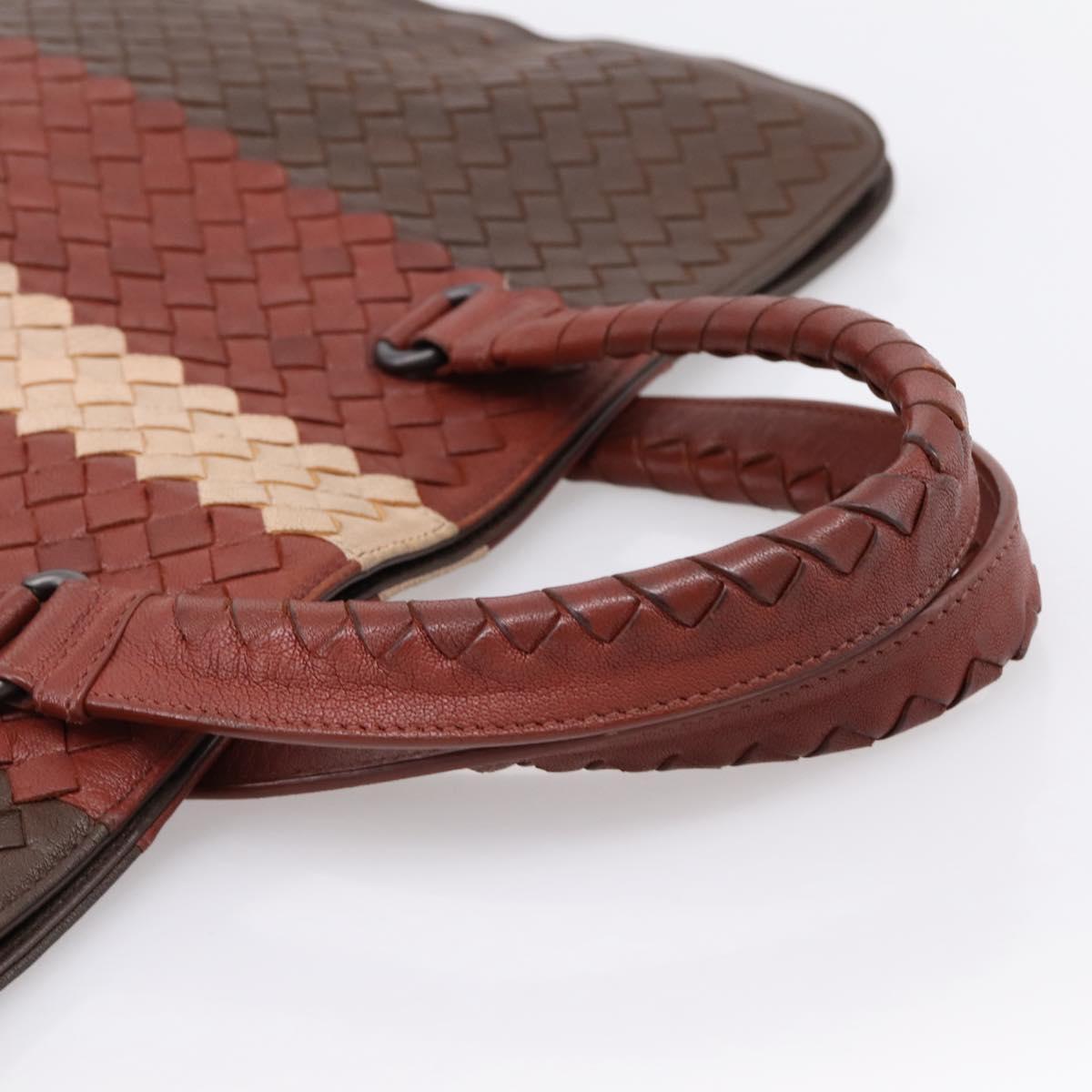 BOTTEGA VENETA INTRECCIATO Hand Bag Leather 2way Brown Auth 204747A