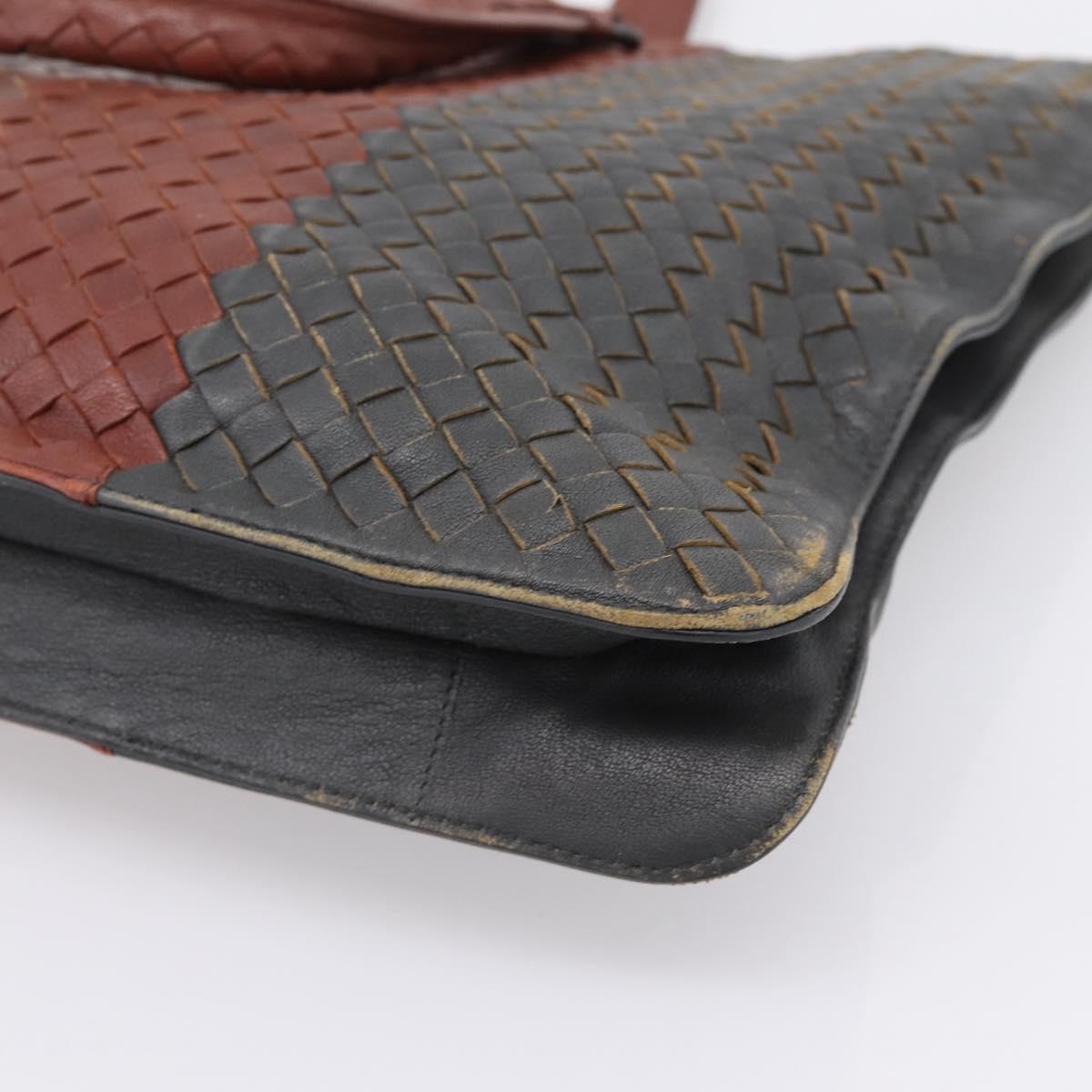 BOTTEGA VENETA INTRECCIATO Hand Bag Leather Brown Auth 204748