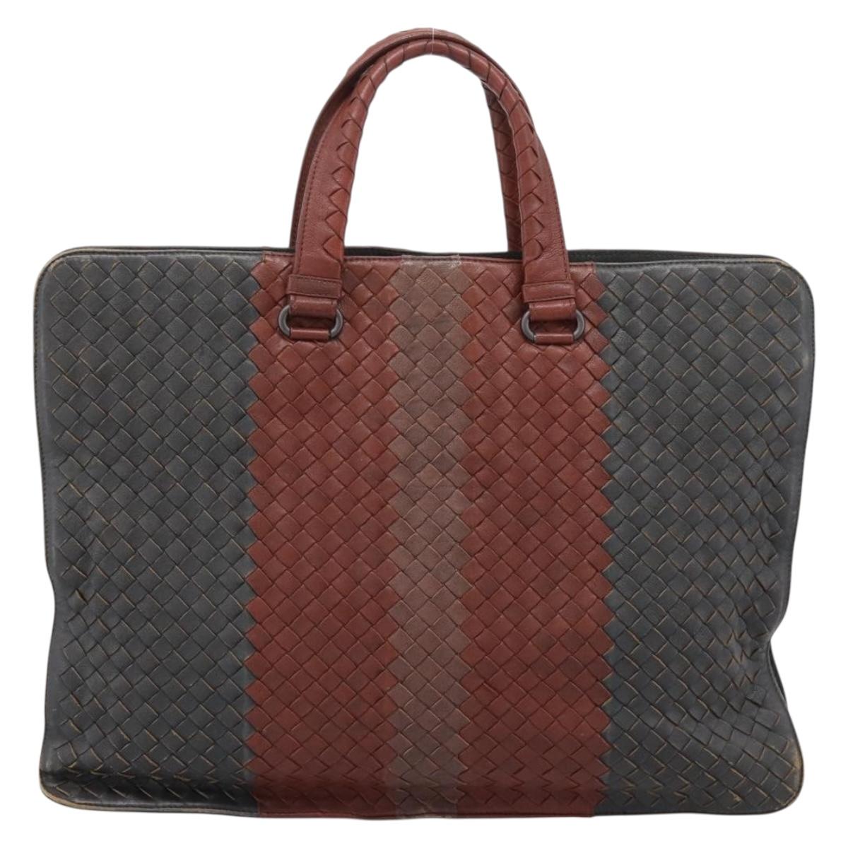 BOTTEGA VENETA INTRECCIATO Hand Bag Leather Brown Auth 204748
