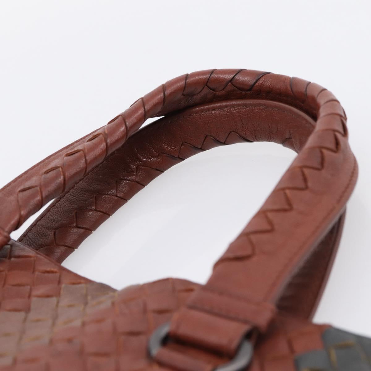 BOTTEGA VENETA INTRECCIATO Hand Bag Leather Brown Auth 204748