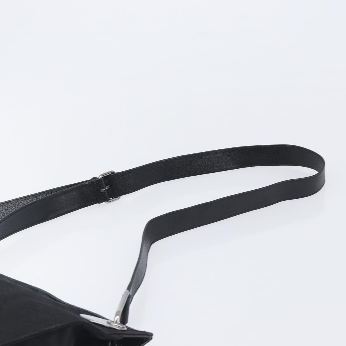 GUCCI GG Canvas Shoulder Bag Black Silver 120841 Auth 204749A