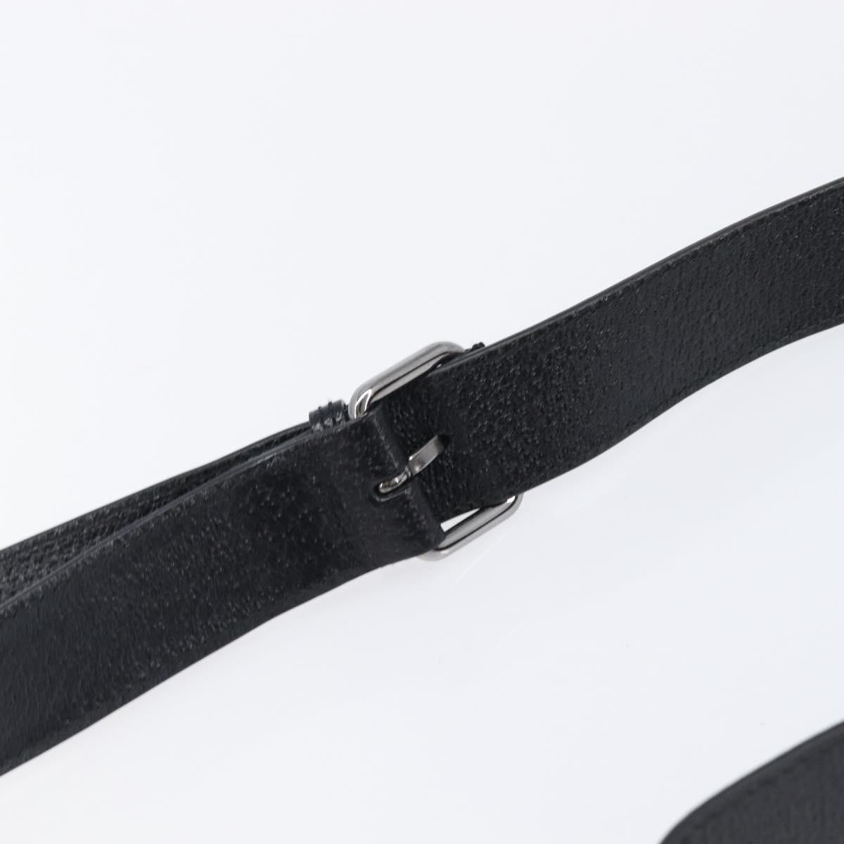 GUCCI GG Canvas Shoulder Bag Black Silver 120841 Auth 204749A