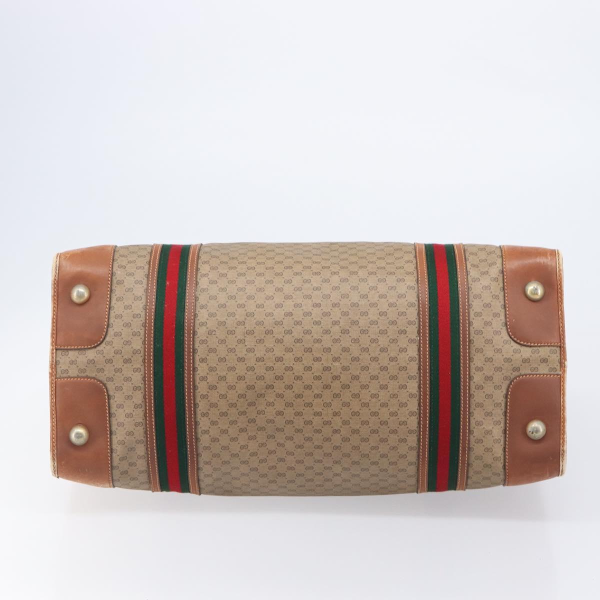 GUCCI Micro GG Supreme Web Sherry Line Bag PVC Beige 012 067 1125 Auth 204752