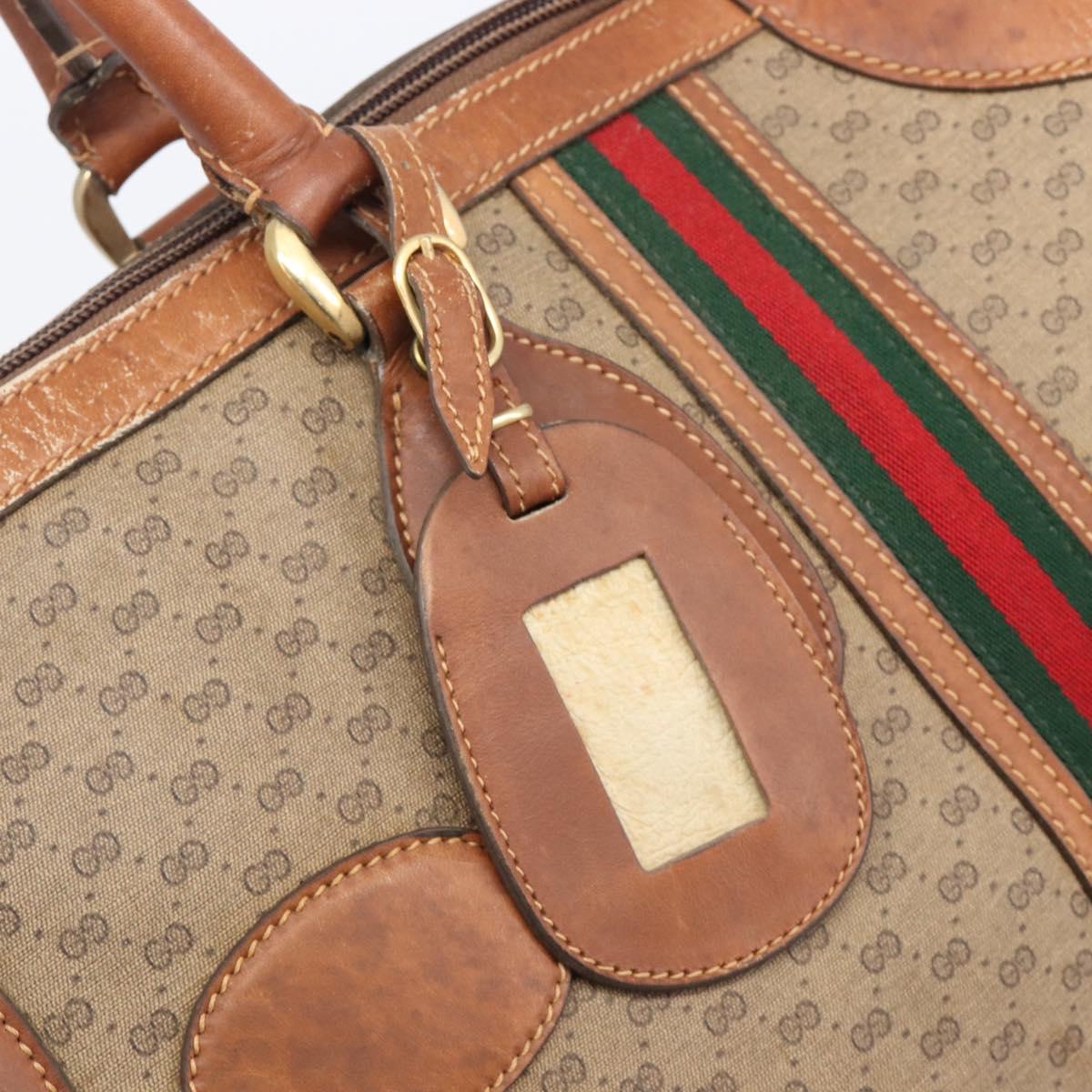 GUCCI Micro GG Supreme Web Sherry Line Bag PVC Beige 012 067 1125 Auth 204752