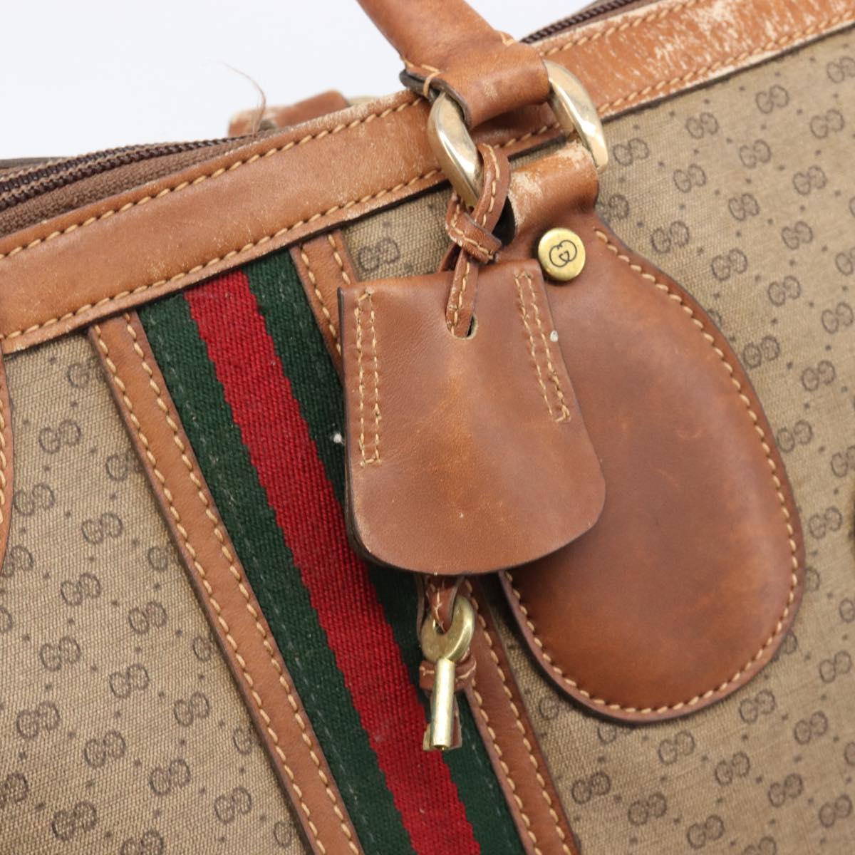 GUCCI Micro GG Supreme Web Sherry Line Bag PVC Beige 012 067 1125 Auth 204752