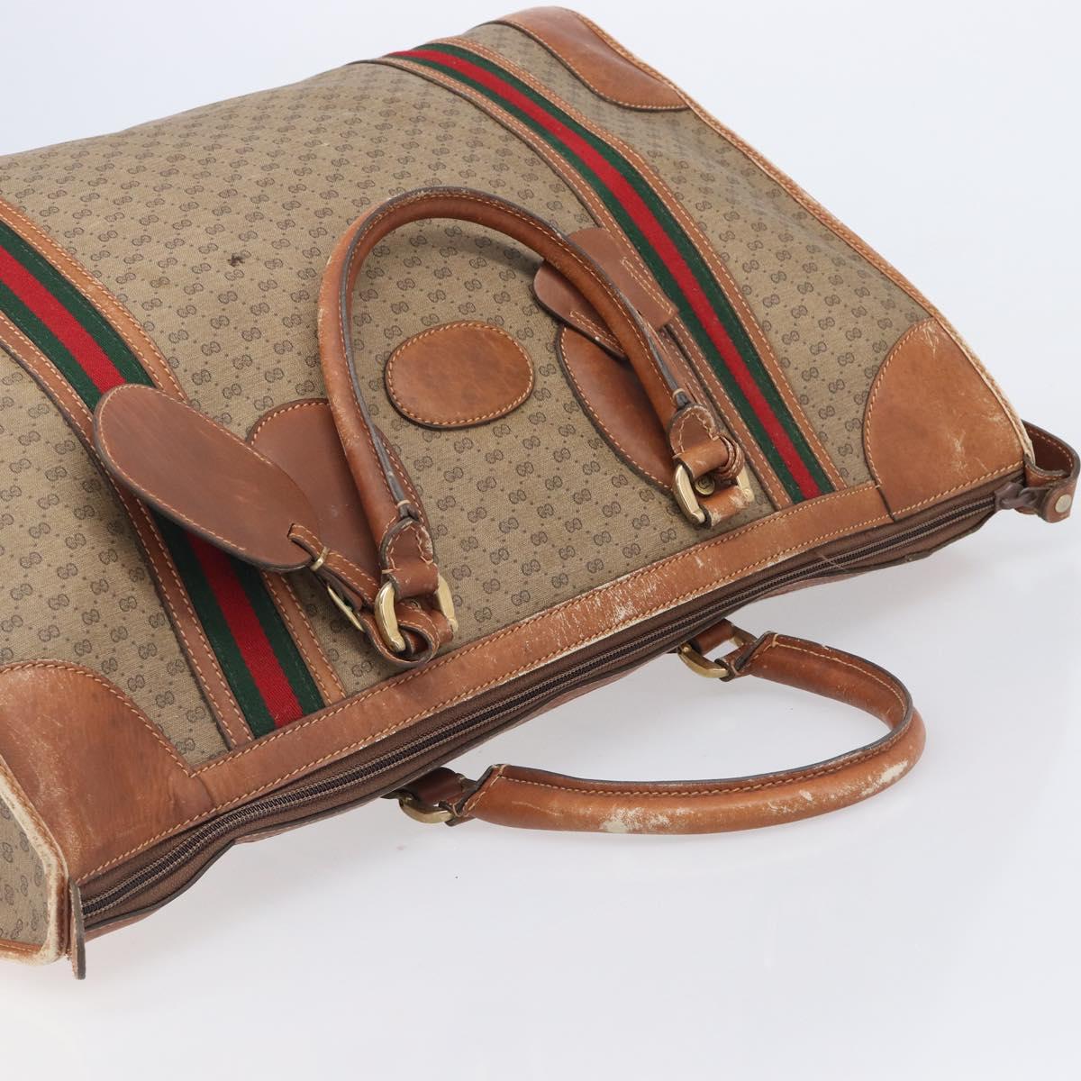GUCCI Micro GG Supreme Web Sherry Line Bag PVC Beige 012 067 1125 Auth 204752