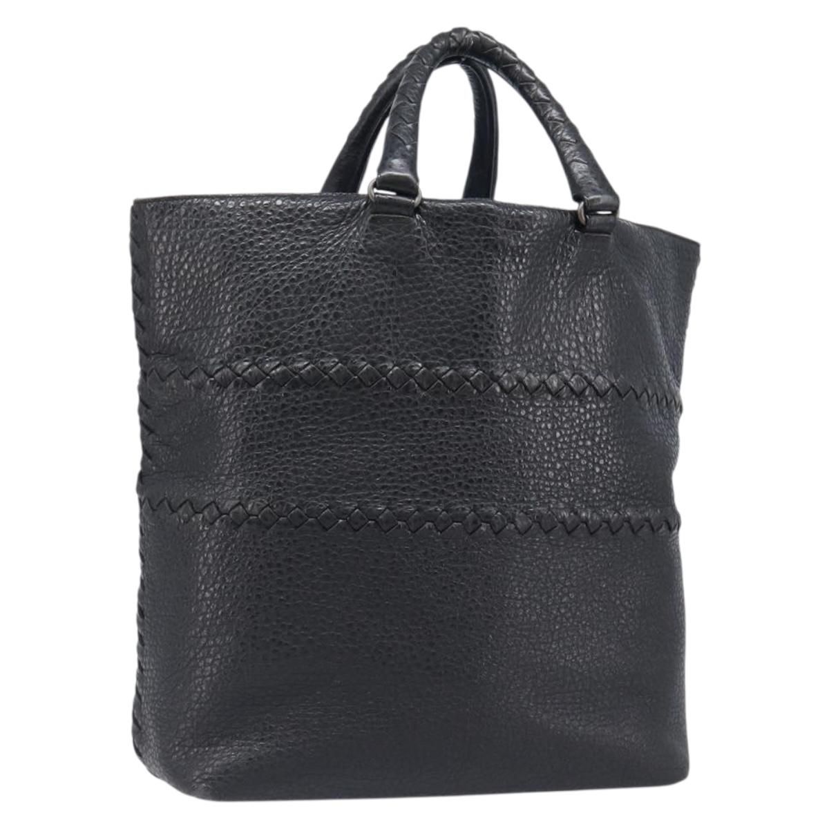 BOTTEGA VENETA INTRECCIATO Hand Bag Leather Black Auth 204753A