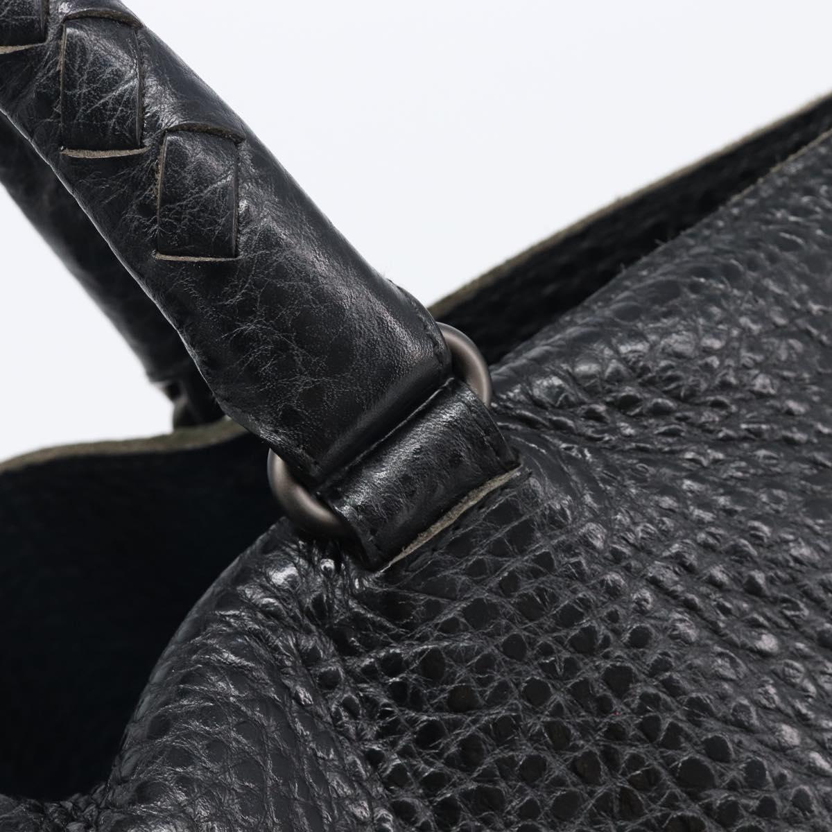 BOTTEGA VENETA INTRECCIATO Hand Bag Leather Black Auth 204753A