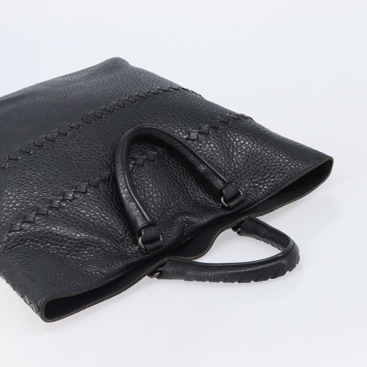 BOTTEGA VENETA INTRECCIATO Hand Bag Leather Black Auth 204753A