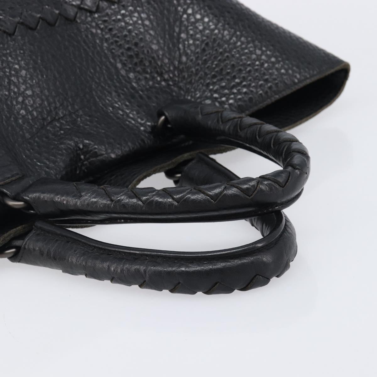 BOTTEGA VENETA INTRECCIATO Hand Bag Leather Black Auth 204753A