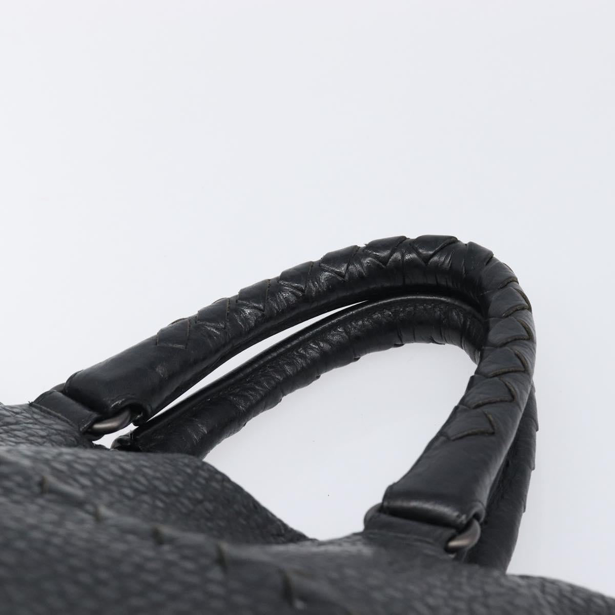 BOTTEGA VENETA INTRECCIATO Hand Bag Leather Black Auth 204753A