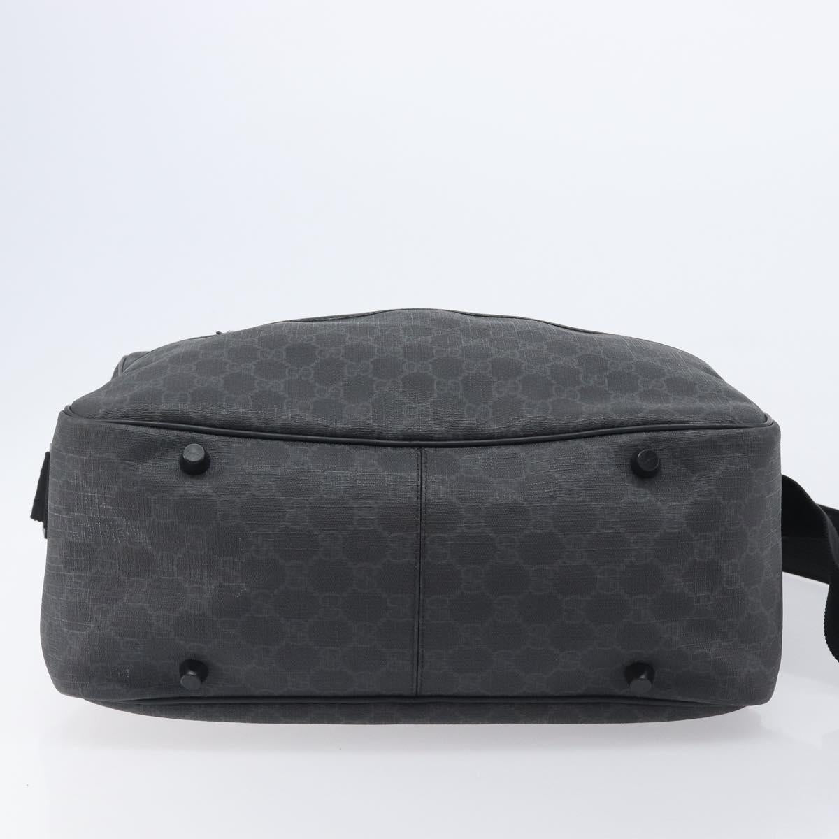 GUCCI GG Supreme Hand Bag PVC 2way Black 170058 Auth 204755A